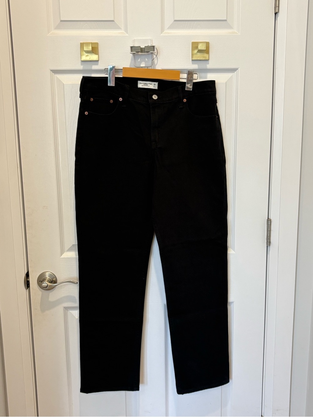 Abercrombie and Fitch Men's Black Straight-Leg Jeans #1352